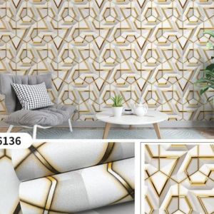 Wallpaper Sticker Dinding Krem Bunga Mawar Ungu Cantil