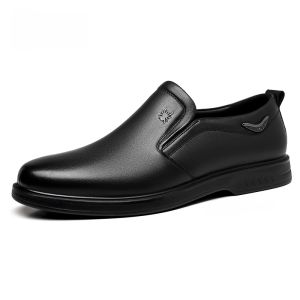 SPIDER KING | Leather Black Casual Loafers for Men