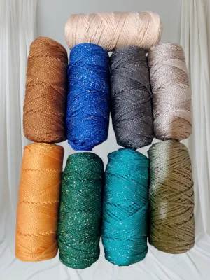 Benang rajut poly kur gradasi / Tali kur sembur Polyester 200gram