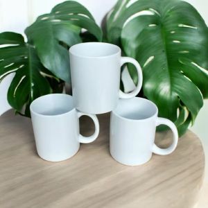 3pcs. White Ceramic Coffee Mugs 13oz MicrowaveableDishwasher Safe