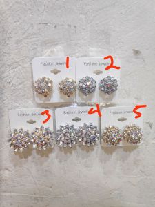 ( restock ) aneka giwang model jepit anting clip pengantin manten jawa sunda besar jumbo zircon sale murah grosir bintang emas silver putih cantik