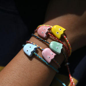 5Pcs/Set Knotted Rope Cute Gost Bracelet Handmade Adjustable Halloween Charm Bracelet for Women Girl Jewelry Accessories