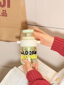 730ml Loopy Water Bottle with handle Tumbler Water cup straw lid