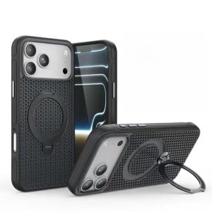 CHUBAN | 360 Rotation Ring Stand Magnetic Heat Dissipation Case For iPhone 17 16 15 14 13 12 Pro Max Shockproof Bumper Hard Phone Covers