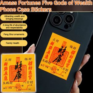 【Wealth from all directions】New Years Treasury Phone Sticker Amass Fortunes Five Gods of Wealth财库手机贴