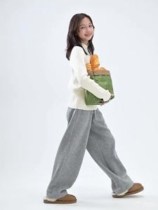 KECHU | Family Friendly Medium and Large Girls Drawstring Fleece Soft Knit Trousers