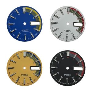 28.5mm No Logo Colorful Dial Fit NH36/4R36 Movement Green Luminous Dual Calendar High-Quality Watch Modified Accessories