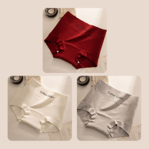 MiiOW | กางเกงบ็อกเซอร์ชายผ้าฝ้ายแท้ระบายอากาศได้ดีสำหรับผู้หญิง ระดับ 10A ป้องกันแบคทีเรีย กางเกงขาสั้นกีฬาเอวกลาง ความยาวปกติ