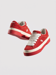 VEEMES | Santa Red Suede Thick Sole Elevated Loafers