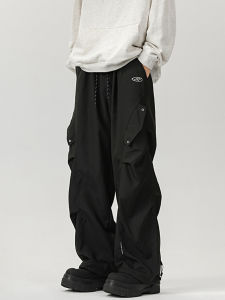 กางเกงทหารร่มพับย้อนยุคอเมริกัน ทรงหลวม กางเกงขายาวทรงหลวมสำหรับผู้ชาย กางเกงขายาวทรงหลวมสไตล์ยุโรปและอเมริกัน