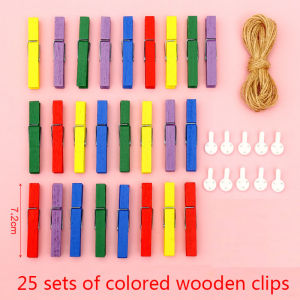 50pcs/lot Mini Wood Clips Love Spring colorful Wood Clips for DTY Clothespin Craft Decor snack Clip Photo Clips Pegs