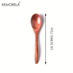 1/2/6PCS Wooden Tea Spoon Long Coffee Spoons Small Teaspoon Set Wood Honey Dessert Spoon Coffee Drink Stirrer Teaspoon Tableware