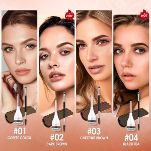 O.TWO.O Waterproof Eyebrow Cream & Powder Gel Pomade with Brush Eyeliner Smudge-Proof High Pigment Lasting Multi-Uses Brow Stamp Styling