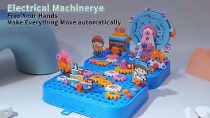 461 Piece DIY Toolbox playset for kids Electric Screwdriver 3D Workbench gear box. Preschool & Toddler STEM Toy