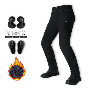 Mens Winter Motorcycle Pants Waterproof Windproof Thickened with Protective Gear New Motocross Motorbike Outdoor Trousers