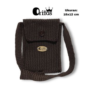 tas selempang hp / tas rajut strip tas termurah / tas hp / tas bahu wanita