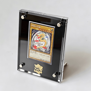 Takara Tomy | 25th Anniversary Yu Gi Oh Blue-Eyes White Dragon Dark Magician Card Brick Collection Commemorative Card Display Stand No Card