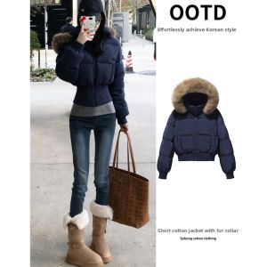 ZUKUN | Hooded Thickened Womens Parka Short Waisted