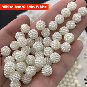 100pcs 10mm Cream White Bayberry Ball Acrylic Beads Suitable for DIYMaking Bracelets Necklaces
