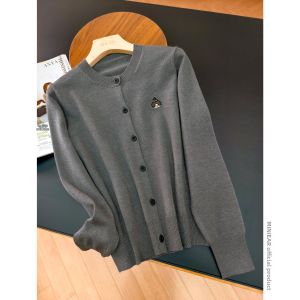 XIAOER | Elegant Durable Easy-Care Single Button Crew Neck Cardigan