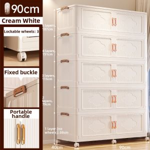 XINGYOU | No Assembly Foldable Multi-tier Large Plastic Storage Cabinet for Home Baby Clothes & Snacks