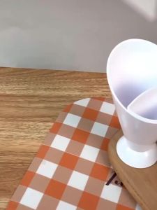 Fries Shelf Holder Assorted Sauce Dip Snack Cone Stand Plastic Dip Cup Two Cup-mouth Tableware Tray Container Kitchen Tool.