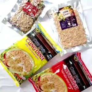 Cơm cháy chà bông thành phần gạo nếp hương  Cơm cháy Cung Đình 200g đặc sản Ninh Bình ngon đậm vị xử lý tách dầu cao cấp