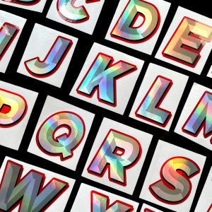 A to Z 26 Letters DIY Laser Rainbow Racing Motorcycle Stickers Moto Body Fuel Tank Helmet Windshield Vinyl Accessories Decals