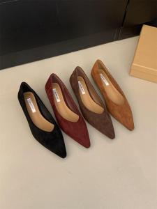 Pháp Trang Phục Buổi Tối Giày Đi Làm Bề Mặt Nhung Trơn Có Đầu Sắc Bén Làn Gió Thoải Mái Gót Khối Nữ Giày Thời Trang Sành Điệu Mùa Xuân Mùa Thu