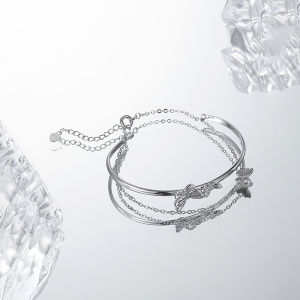 Chic Butterfly Dual Layer Bracelet Stacked Wearing-for-private-group-exquisite-arm-party-k Kit-sophisticated-budget-lingxin