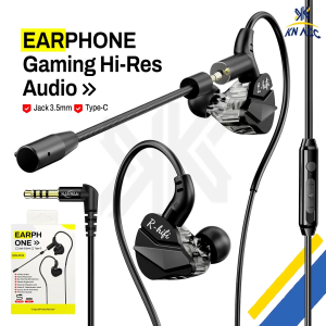[KN ACC] NANVAN NVN-HF23 HEADSET EARPHONE GAMING IN EAR TYPE C / JACK 3.5MM DENGAN MIC BOOM BISA DILEPAS SUARA JERNIH UNIVERSAL