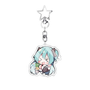 Bandai | Móc Khóa Hoạt Hình Miku Anime Chất Liệu Acrylic In Hai Mặt Mặt Dây Chuyền Túi Xách Dễ Thương Phiên Bản Q Đồ Trang Trí Ca Sĩ Ảo Dành Cho Người Hâm Mộ