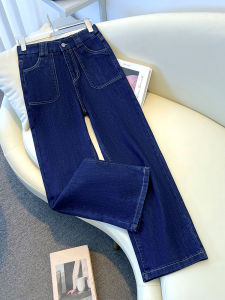 High Waist Straight Leg Denim Jeans Womens Spring Autumn Style Loose Wide Leg Pants Casual Trousers plus Size Blue Jeans