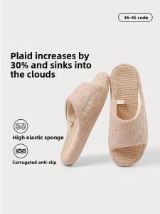 MONLEYTA | Linen Slippers Women Indoor Home Four Seasons Anti-Slip Sweat Absorbent Cotton Linen Floorboards Men Spring Autumn New Style
