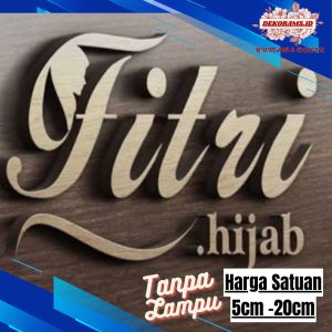 Huruf Kayu Timbul Custom Hiasan Dinding Dekorasi Nama Ukiran 3D