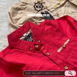 Sunrise - Kemeja Lengan Panjang Anak Laki-Laki Bahan Cotton Cagarette Premium Usia 1-15 Tahun