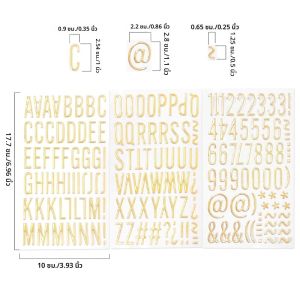 3 แผ่น 3D Gold Puffy Letter จํานวนสติกเกอร์ตัวอักษรสติกเกอร์สติกเกอร์กาวสําหรับงานฝีมือ DIY Scrapbooking ตกแต่ง