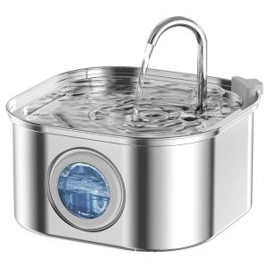 3.2L Stainless Steel Cat Water Fountain Automatic Pet Fountain Water Dispenser Ultra Quiet Pump Cat Drinking Foutain for Cats Dogs 宠物饮水机 猫饮水器