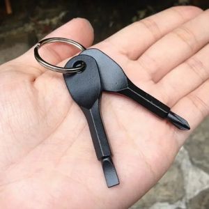 Pocket Maintenance Tool Multifunctional Portable Keychain Precision Cast Steel Micro Flat Head Screwdriver