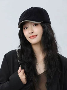 Fashionable Retro Corduroy Beret Hat Womens Spring Autumn Style Casual round Top Short Brim Anti-Wearing Newsboy Cap