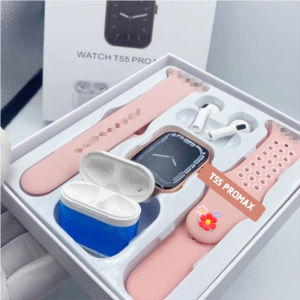 T55promax Smart Watch  with Earbuds set Call Heart Rate Fitness Tracker Smart Touchscreen Watch