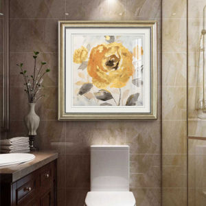YASISHA | No-Drilling Waterproof Bathroom Wall Art Floral Design