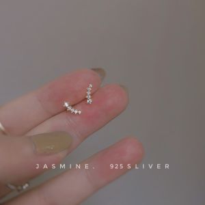 Mini Pure Silver Meteor Stud Earrings Fashionable Sleepwear Friendly Elegant Womens Jewelry Suitable for Office And Daily Wear