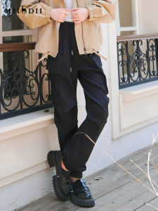 Outdoor Womens Casual Pants Autumn 2025 New Style Nine Points Cuffed Trousers Large Pocket Sports Wind Natural Waist