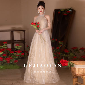 Elegant Adult Birthday Party Dress 2025 New High-End Sensation Lightweight Luxury Princess Style Long A-Line Skirt Gown