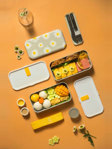 French MONBENTO Double Layer Japanese Style Fitness Lunch Box Microwave Safe Food Container Portable Meal Organizer