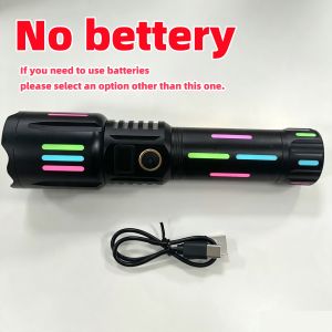 2026New Super Bright Flashlight High Power LED Torch 6500m Long Shot USB Rechargeable Flashlight Outdoor Camping Emergency Torch