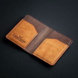 Dompet Bifold Kulit Coklat - Dompet Pemegang Kartu Kulit Indonesia Gandum Penuh Premium - Buatan Tangan Cedar di Indonesia - Dompet Billfold