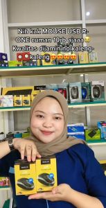 R-One Mouse Optic Lampu USB - Hitam 1000dpi Resolution nonpromo