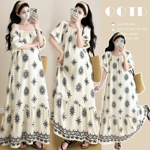 Summer Resort Style Loose Maternity Dress Midi